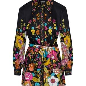 Meghan Fabulous Floral Black Dress nwot!